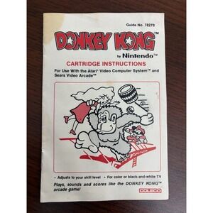 Atari 2600 Donkey Kong by Nintendo‎ MANUAL/INSTRUCTIONS BOOKLET ONLY
